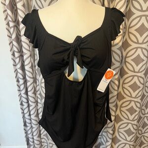 Elegant Black One-Piece Swimsuit